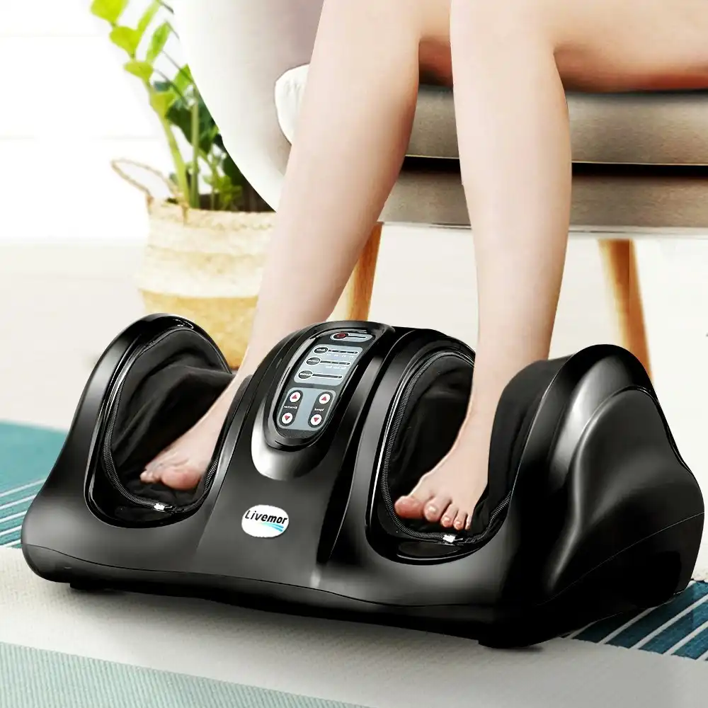 Livemor Foot Massager Shiatsu Ankle Kneading Rolling Massagers Machine Black
