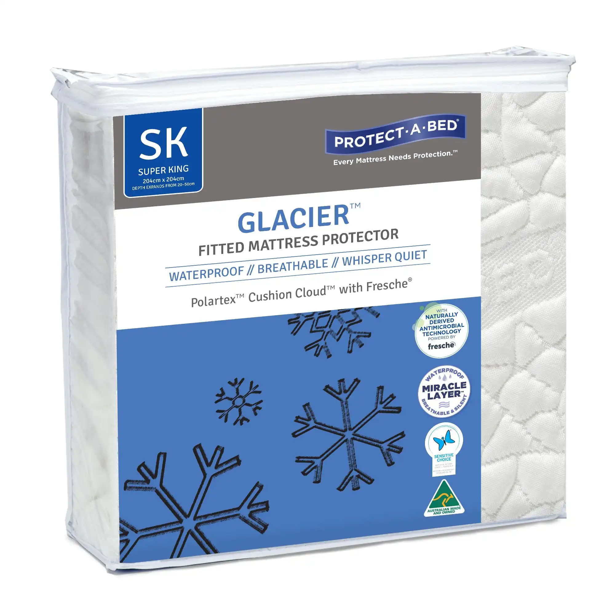Protect A Bed Glacier Polartex Jacquard Fitted Waterproof Mattress & Pillow Protectors  ON SALE