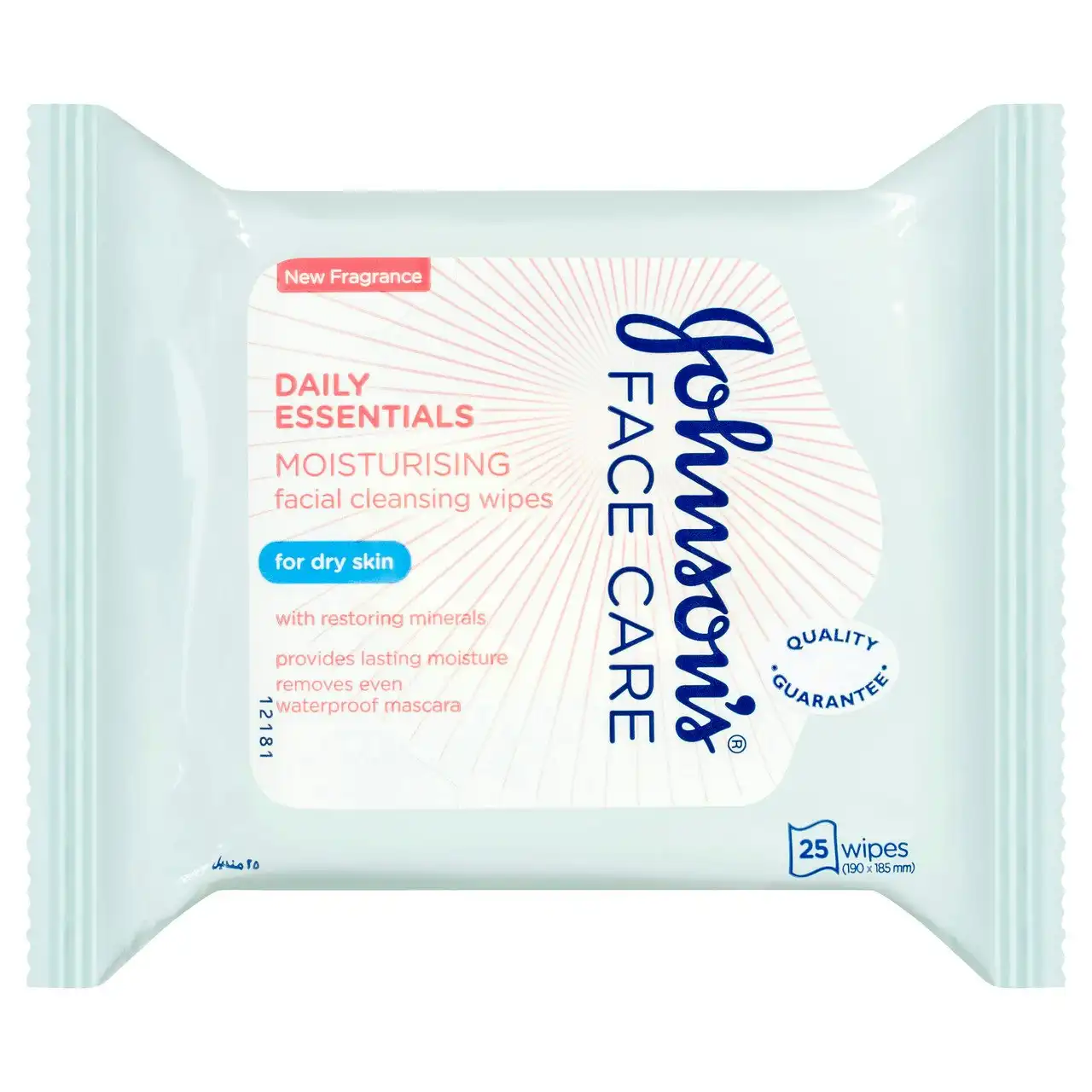 Johnson's Daily Essentials Moisturising Facial Cleansing Wipes 25 Pack