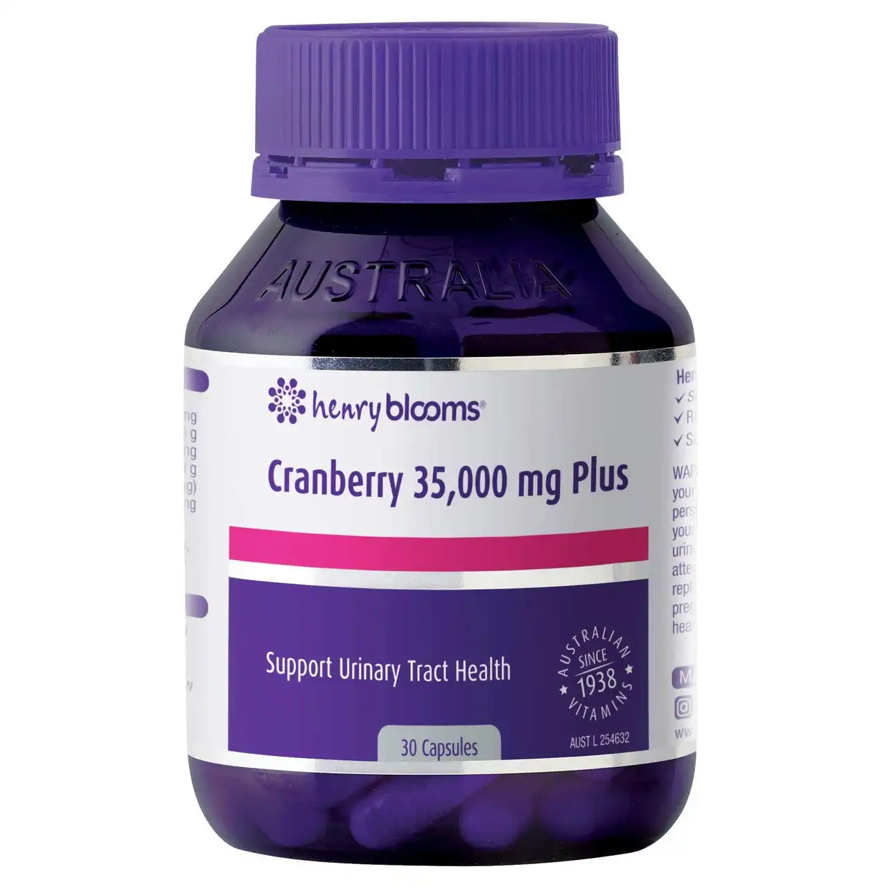 Henry Blooms Cranberry 35,000mg Plus Capsules 30