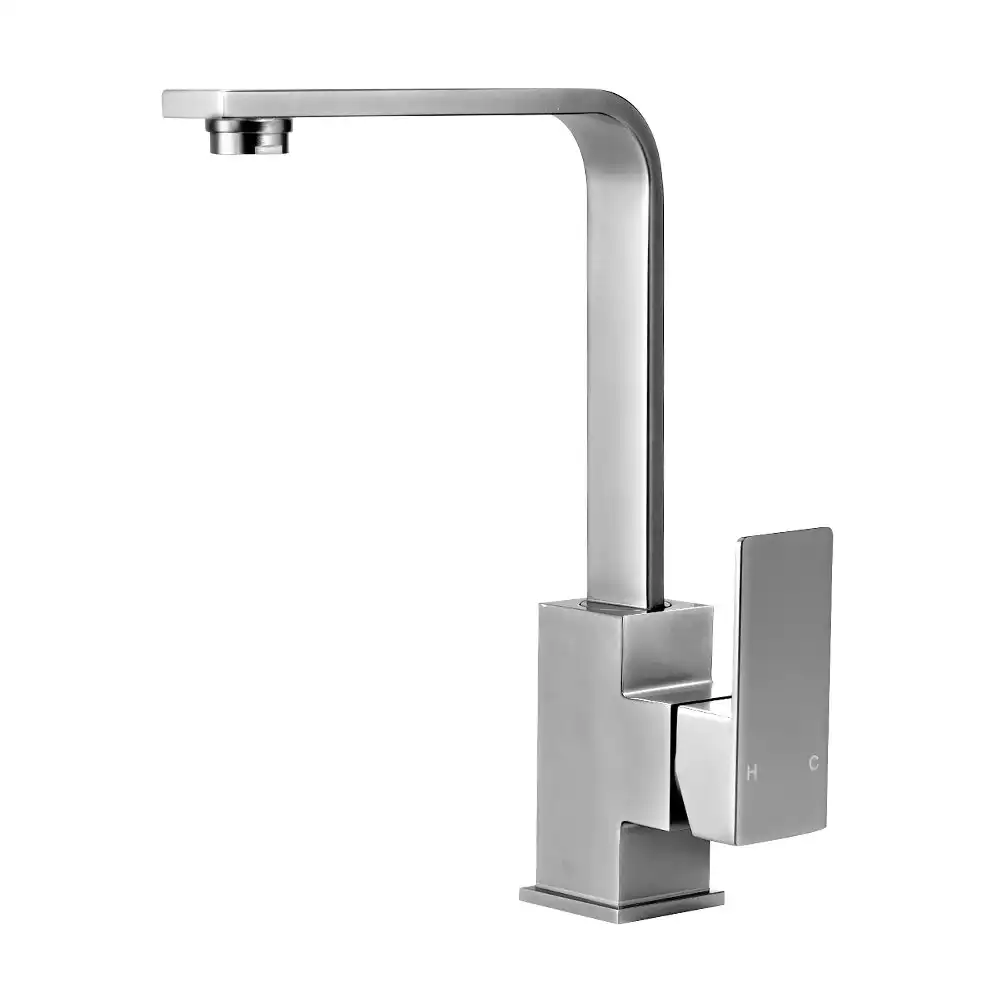 Simplus Brass Swivel Kitchen Mixer Tap Laundry Sink Basin Faucet Brushed Silver