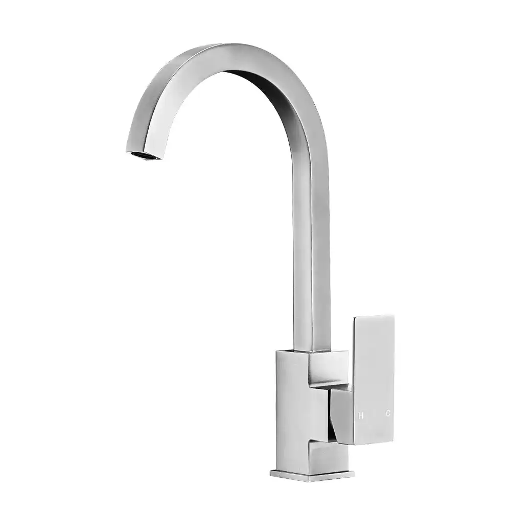 Simplus Brass Kitchen Mixer Tap Sink Faucet Taps Laundry Swivel Brushed Silver