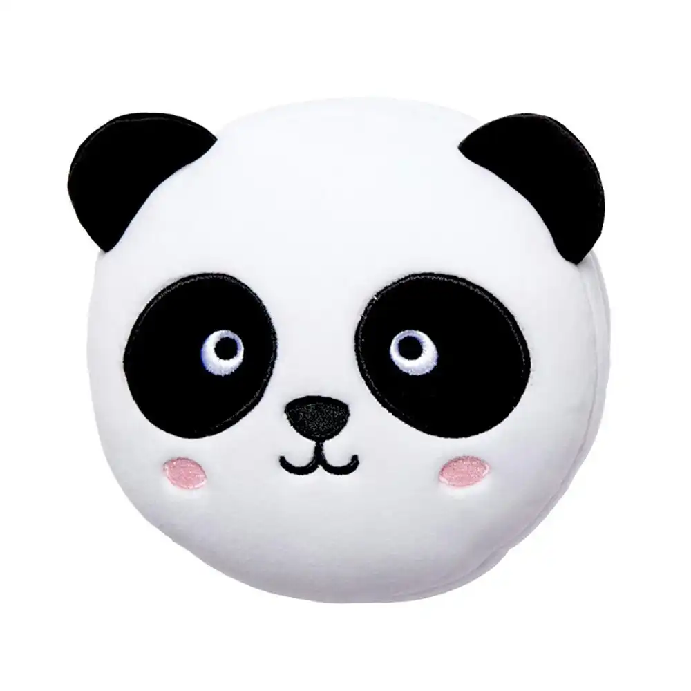 Relaxeazzz 15cm Panda Travel Pillow w/ Eye Mask 6y+ Kids/Adults Cushion Plush