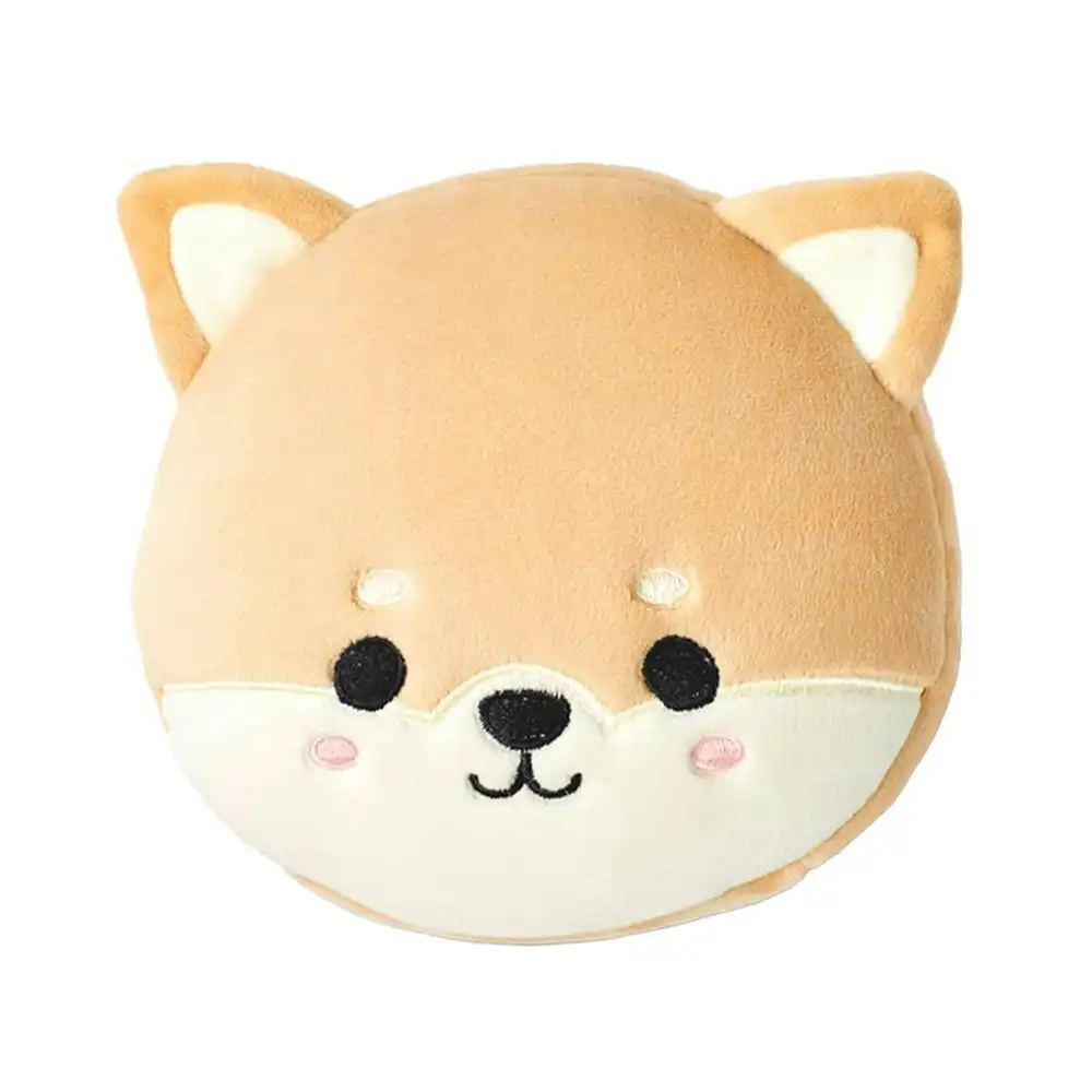 Relaxeazzz 15cm Shiba Dog Travel Pillow w/Eye Mask 6y+ Kids/Adults Cushion Plush