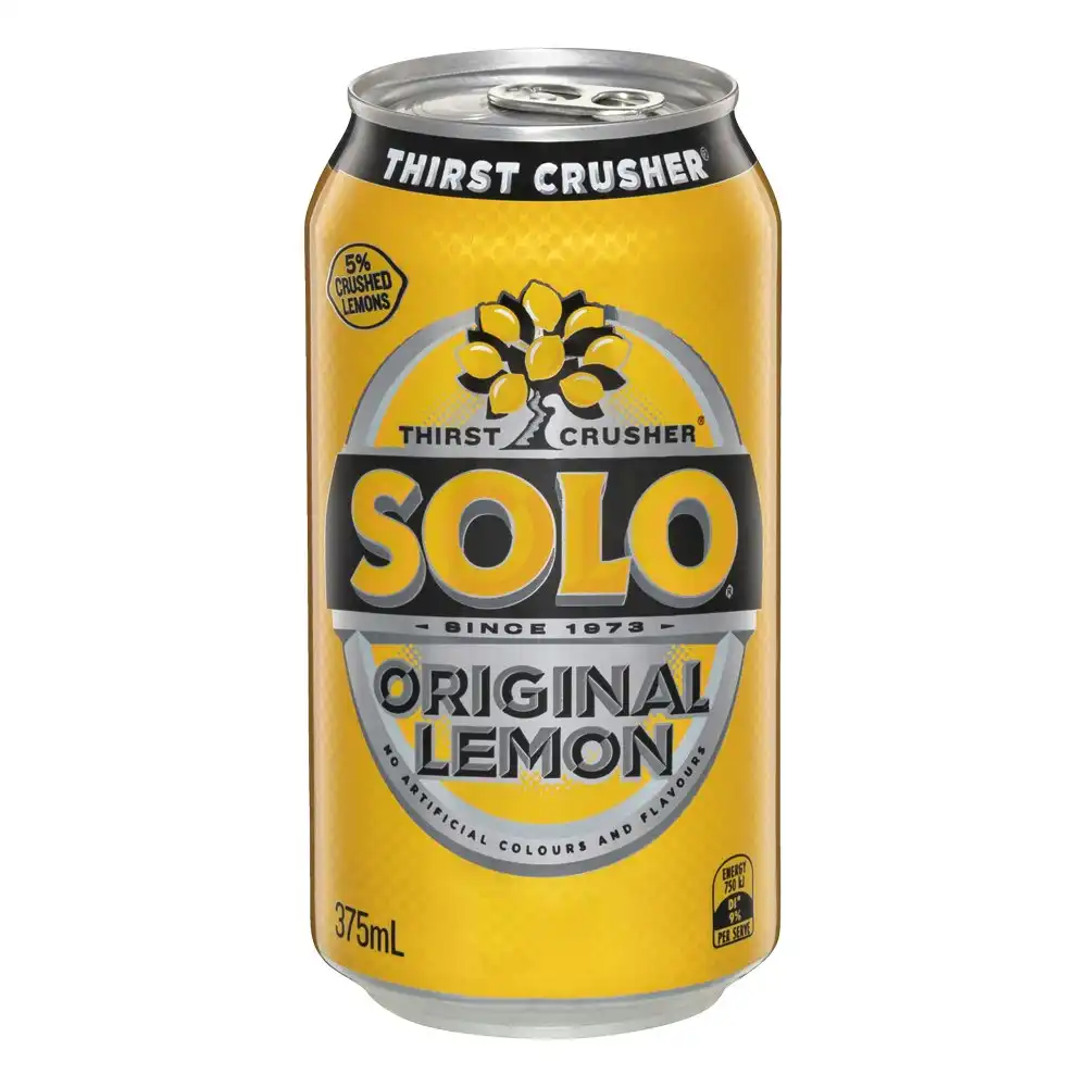 30pc Solo Original Lemon Flavoured Soft Drink Carbonated Soda Cans 375ml
