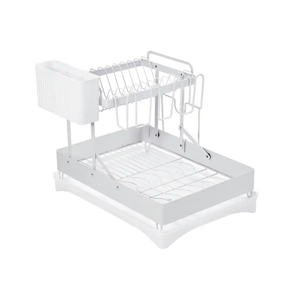 Simplus Dish Drainer Drying Rack Kitchen Organiser with Cup Holder Cutlery Tray