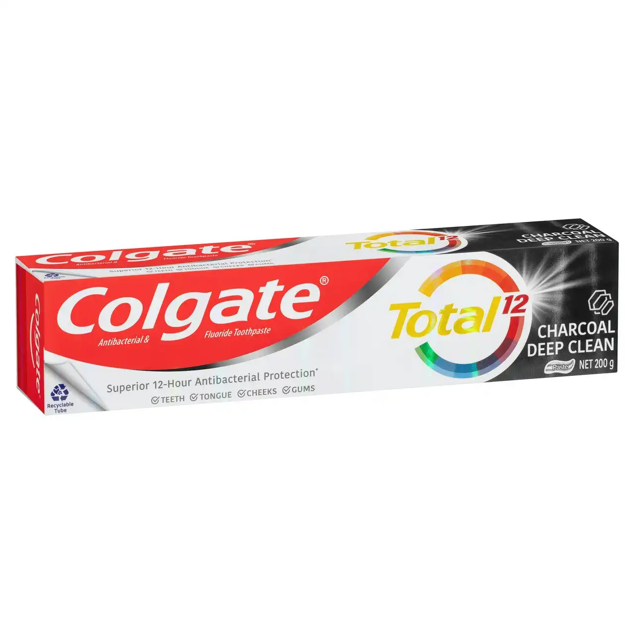 Colgate Total Charcoal Deep Clean Antibacterial Toothpaste, 200g, Whole Mouth Health, Multi Benefit