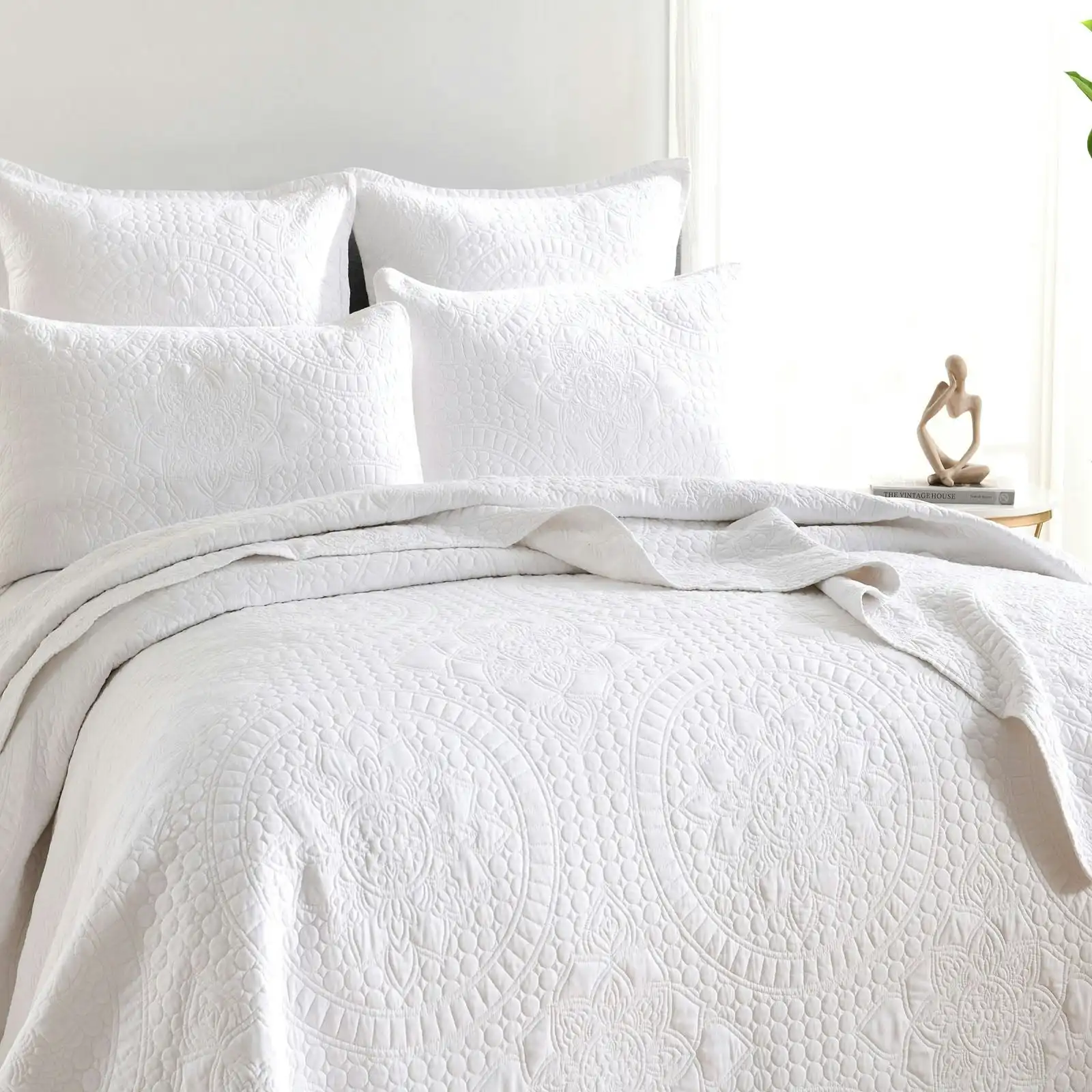 Asher White Jacquard Coverlet Set by Renee Taylor