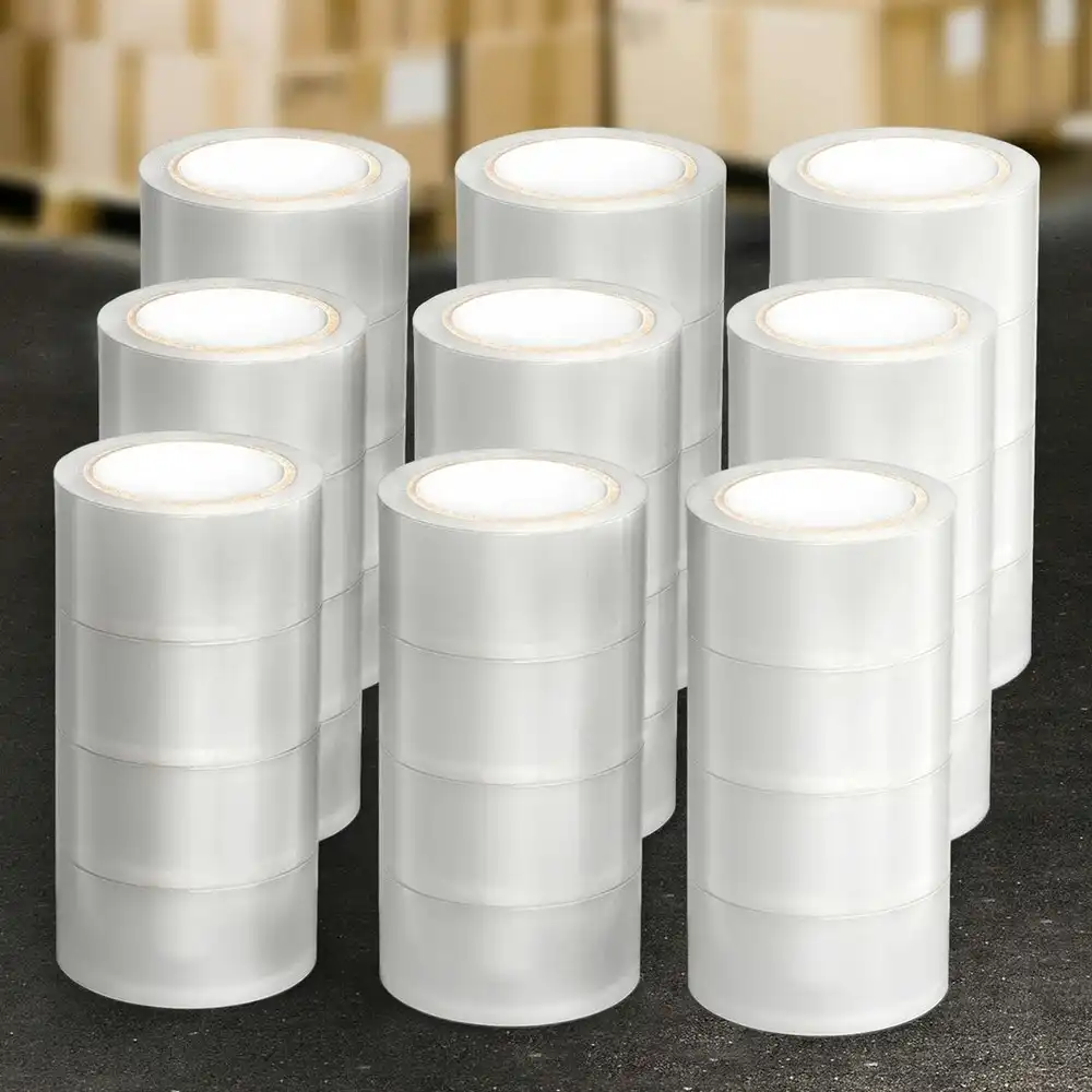 36 Rolls Packing Packaging Tape Sticky Clear Sealing Tapes Transparent 48mmx75m