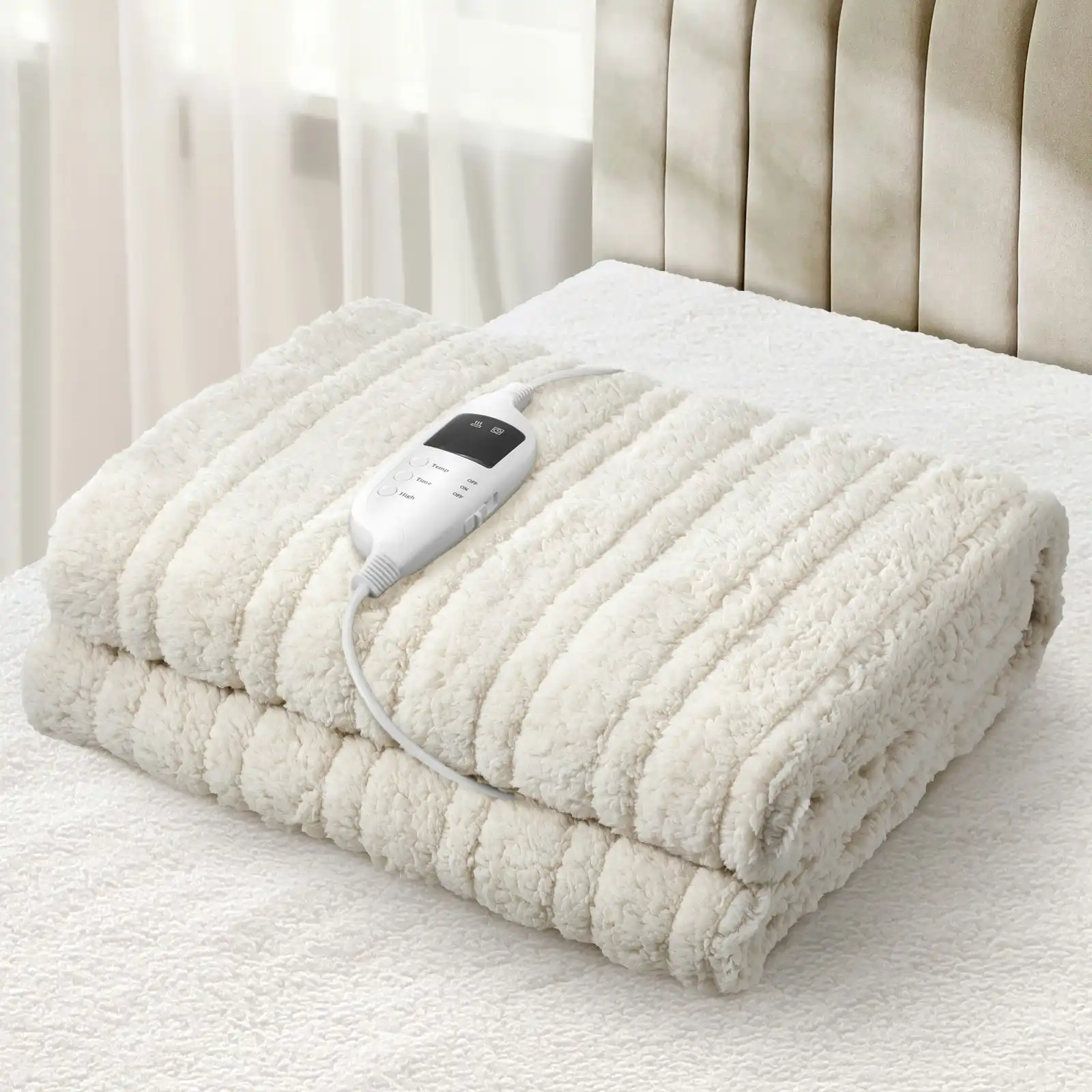Bedra Electric Throw Rug Heated Blanket Washable Sherpa Flannel Winter Warming