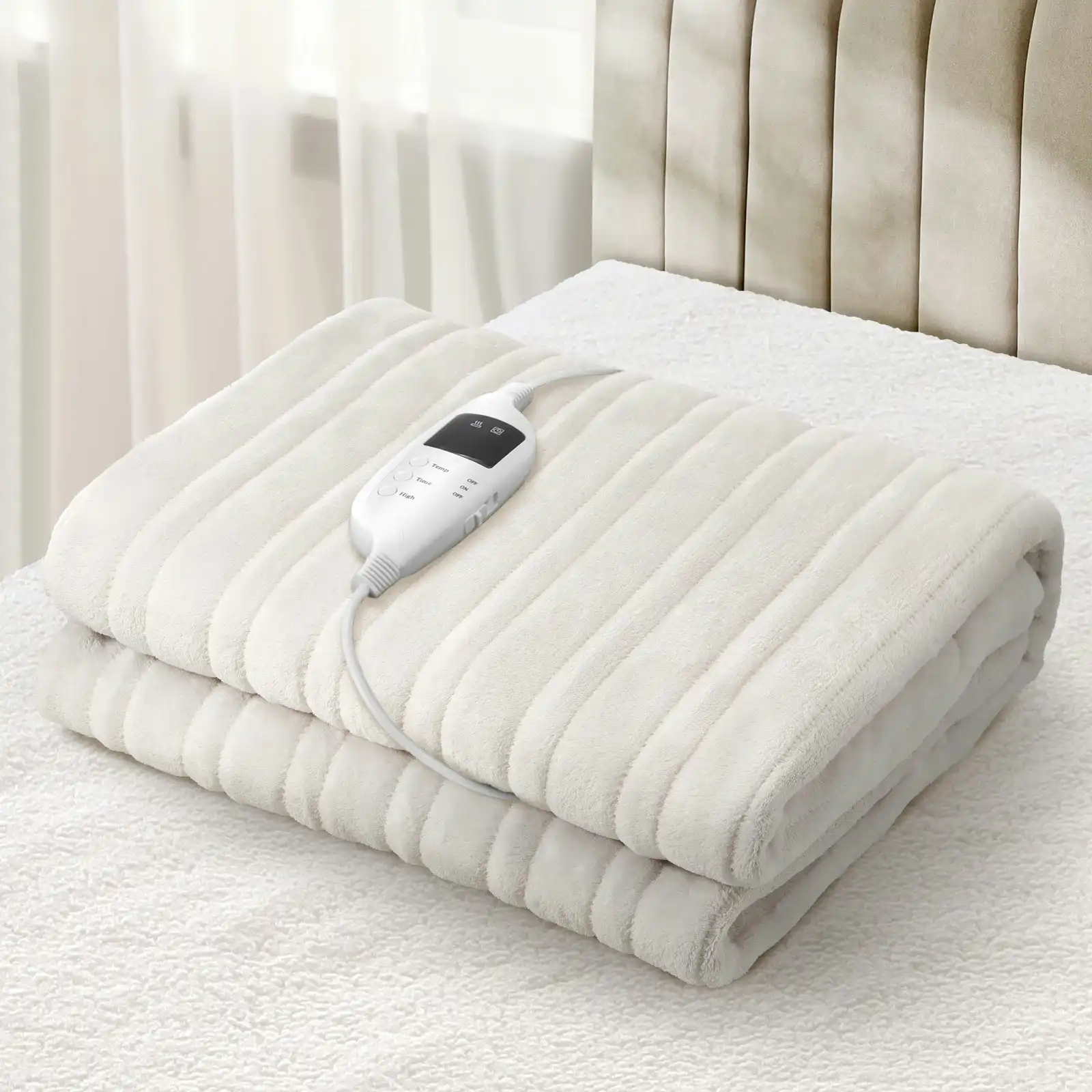 Bedra Electric Heated Throw Rug Washable Blanket Snuggle Flannel Winter Warm