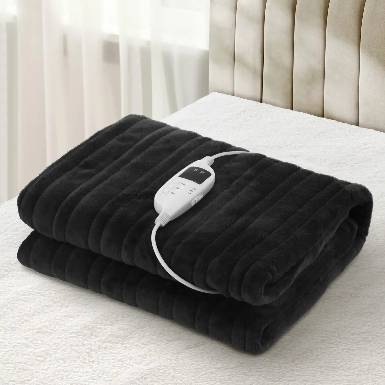 Bedra Washable Electric Heated Throw Rug Flannel Snuggle Blanket Winter Warm