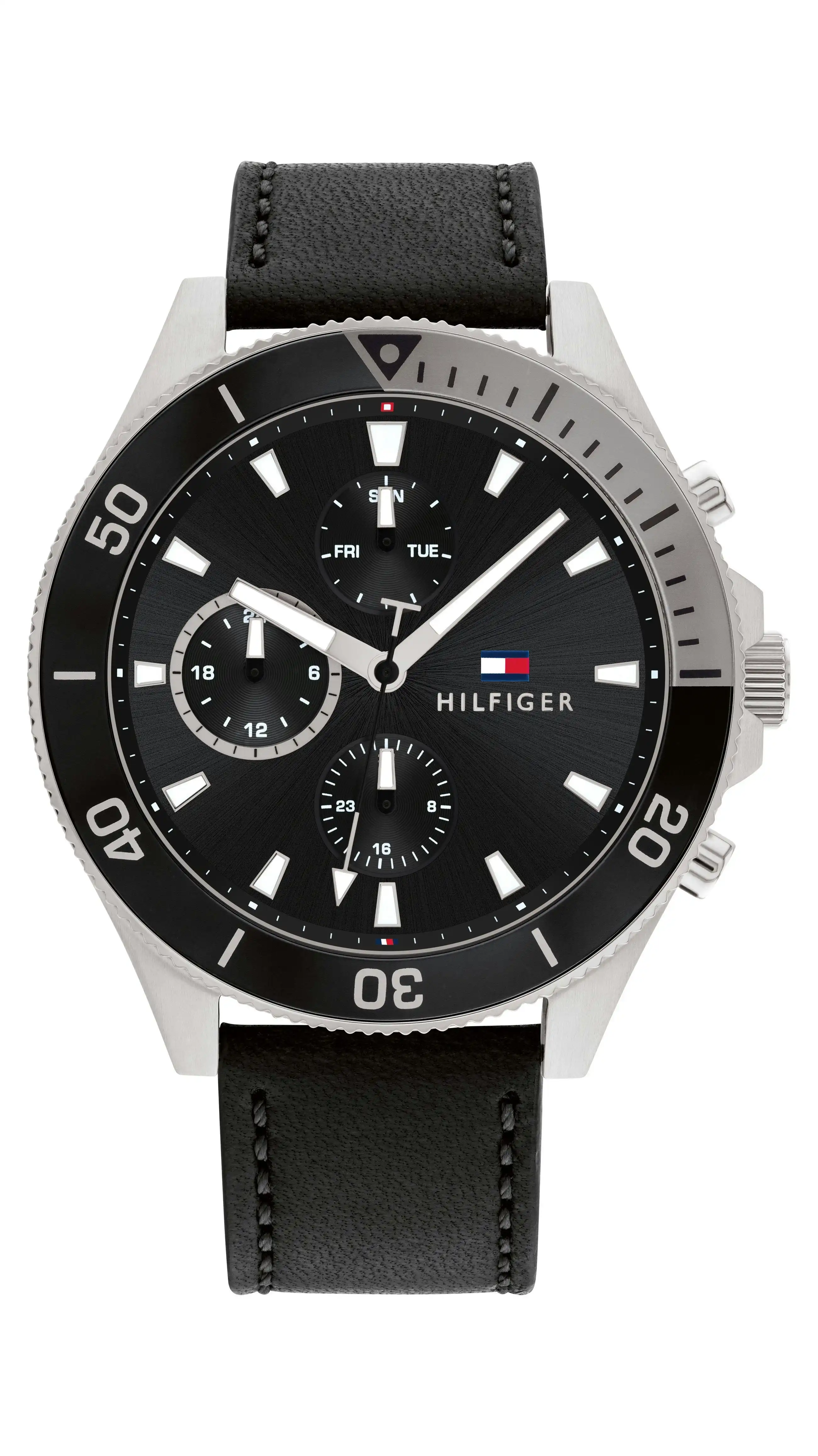 Tommy Hilfiger Larson Silver and Black Men's Watch 1791984