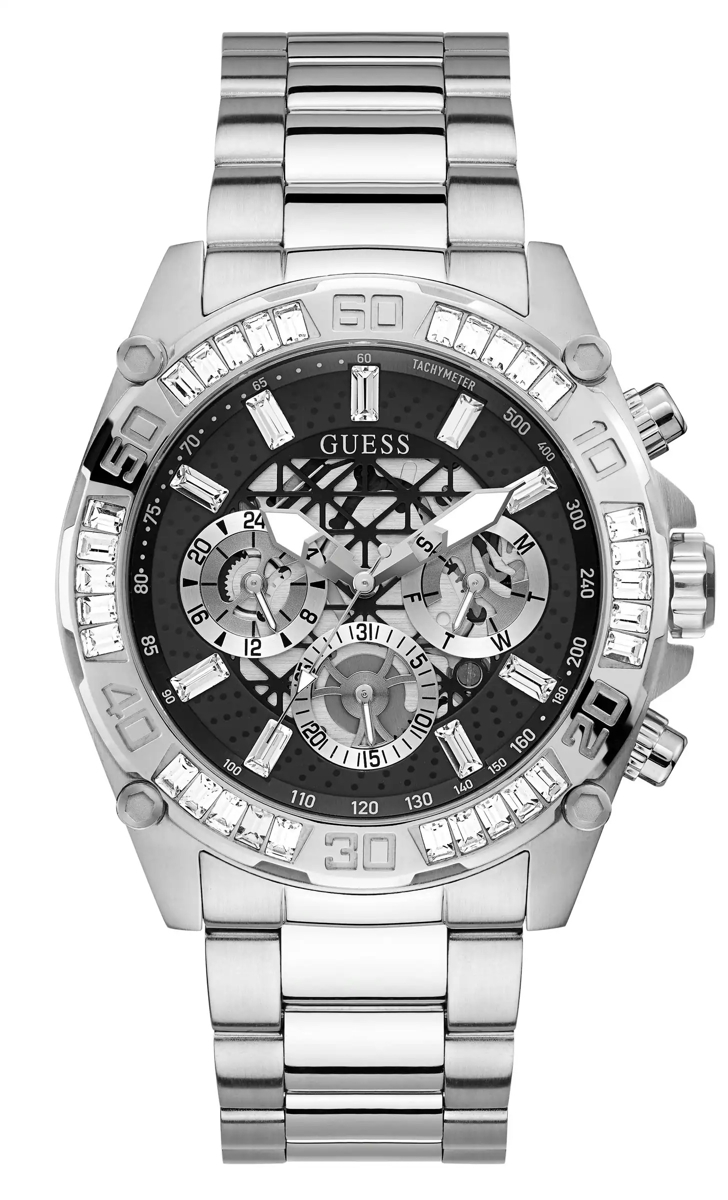 Guess Trophy Black and Silver Men's Analogue Watch GW0390G1