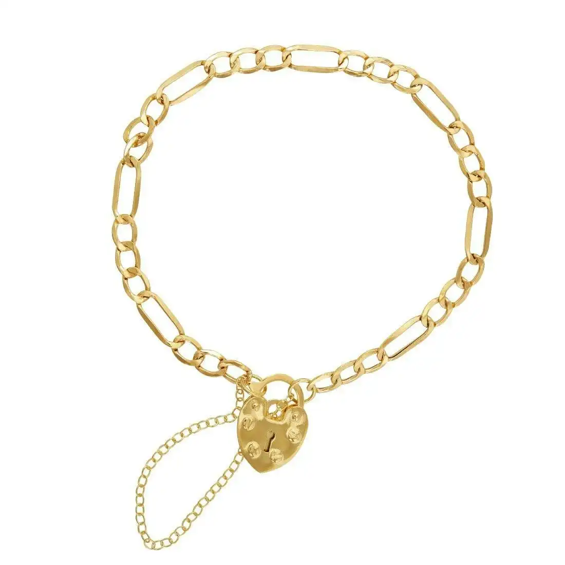 Children's 9ct Yellow Gold Silver Infused Padlock Bracelet