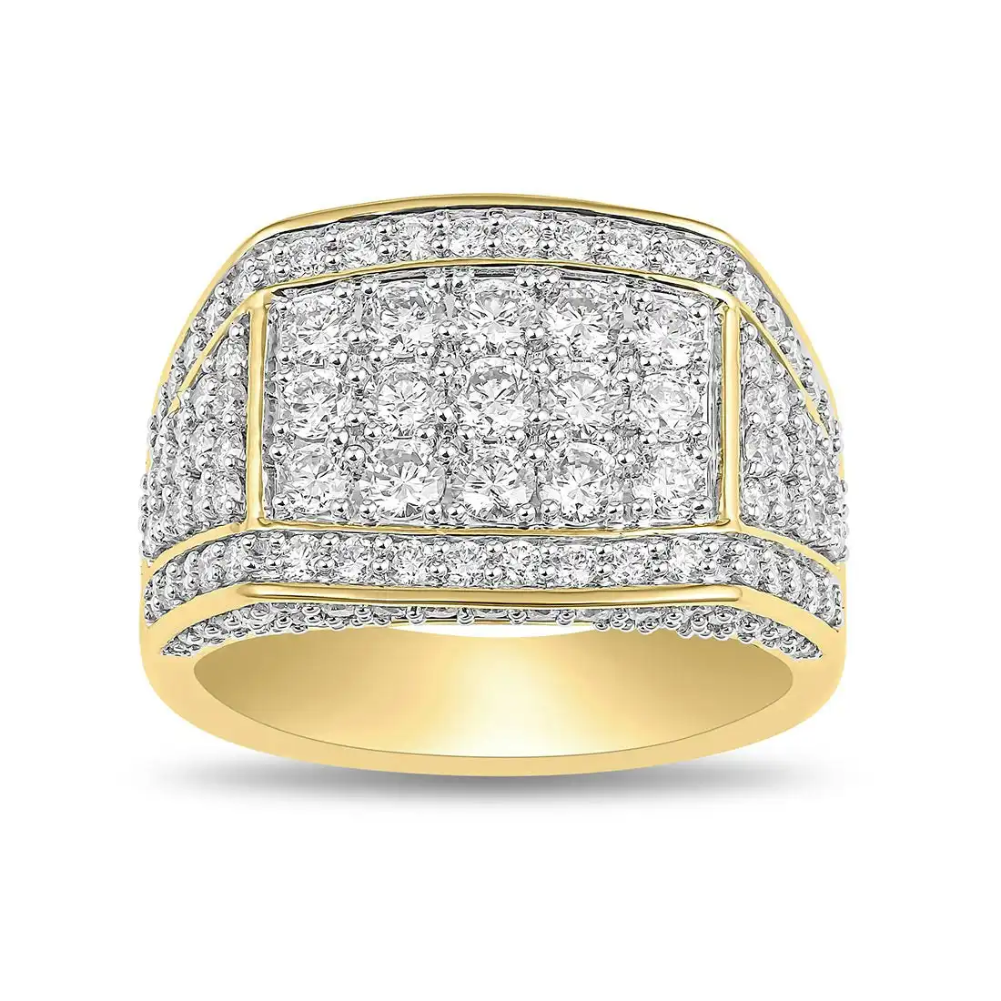 Meera Men's Ring with 3.00ct of Laboratory Grown Diamonds in 9ct Yellow Gold