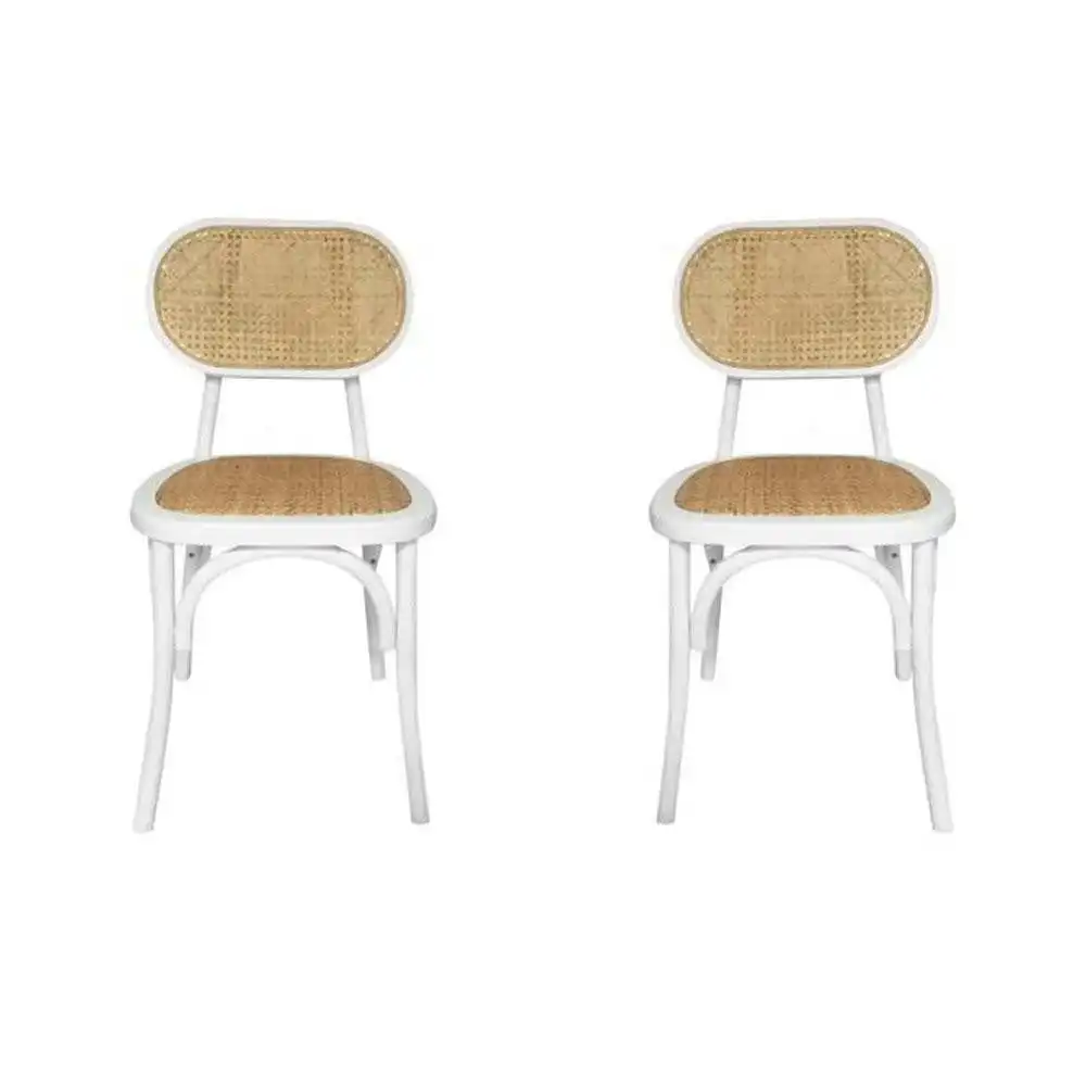 HomeStar Set Of 2 Lima Rattan Dining Chair - Natural/White