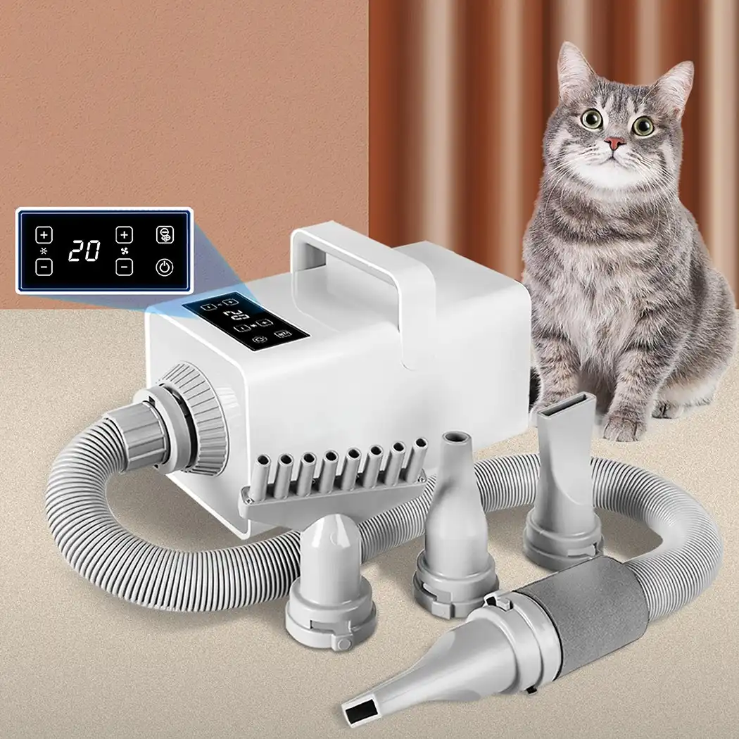 Pawz Pet Hair Dryer Dog Cat Led Grooming Hairdryer Blower Heater Low Noise 3200W