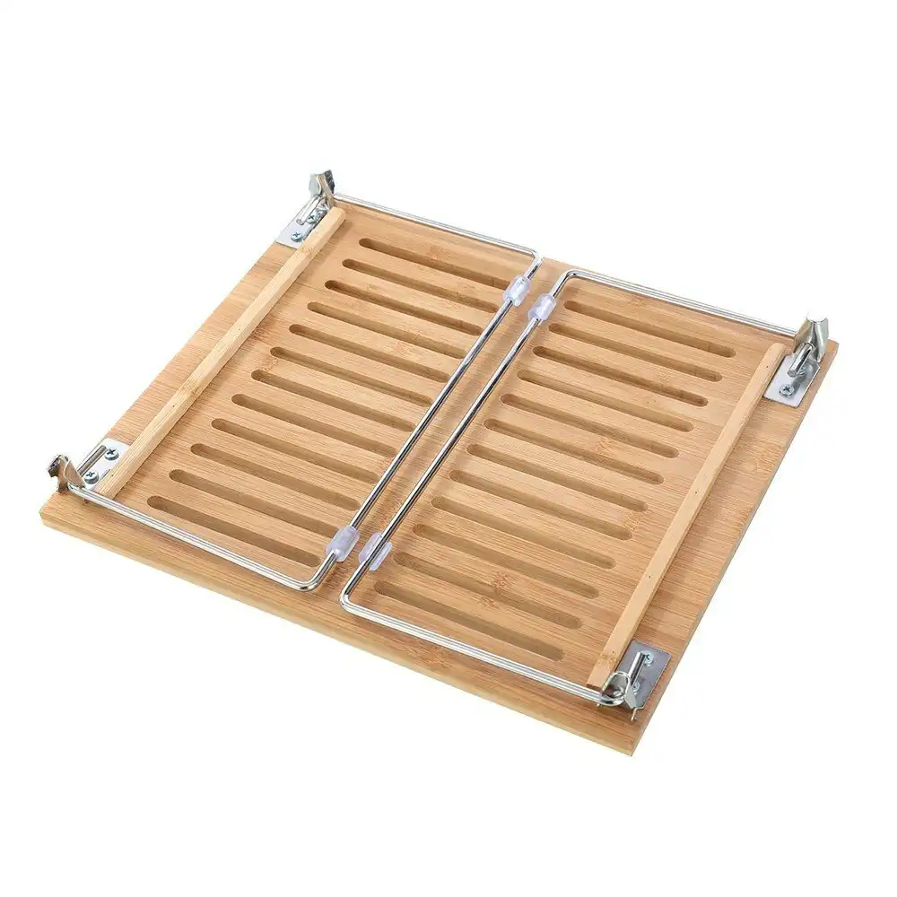 Boxsweden 32cm Collapsible Bamboo Storage Rack Tray Home/Kitchen Organiser Stand