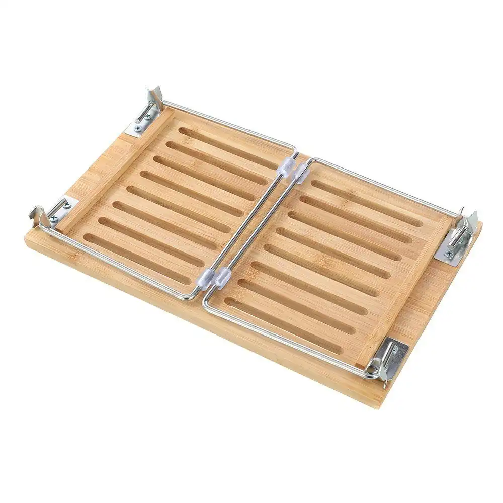 Boxsweden 31cm Collapsible Bamboo Storage Rack Tray Home/Kitchen Organiser Stand