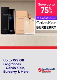 Up to 75% Off Fragrances  - Revlon, Calvin Klein, Burberry & More