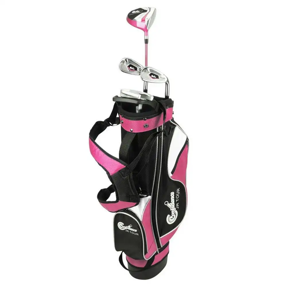 Confidence Golf Junior Golf Clubs Set with Stand Bag - Pink, Girls Right Hand