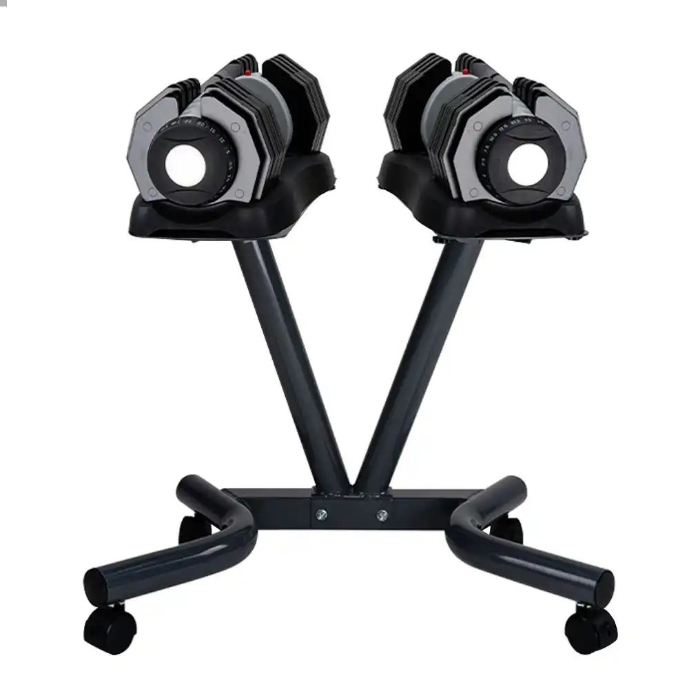 Ativafit 2x 25kg Adjustable Dumbbell Set Weights Dumbbells Home Fitness Stand