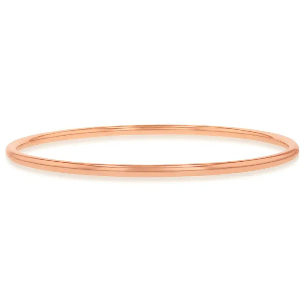 9ct Rose Gold Silverfilled Thin Wall 2.9 X 70mm Bangle
