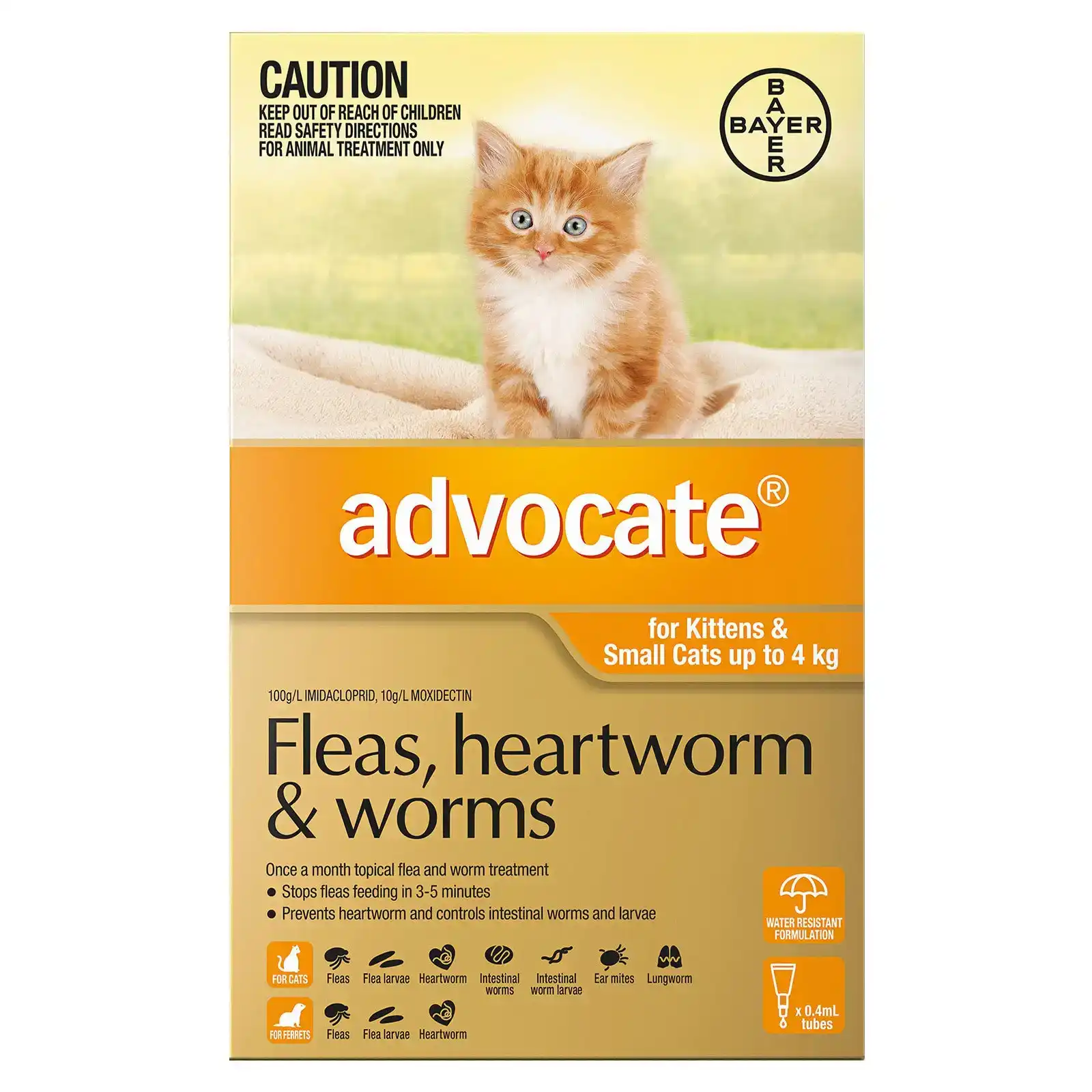 Advocate for Cats For Kittens & Small Cats Up To 4Kg (Orange) 3 Pack