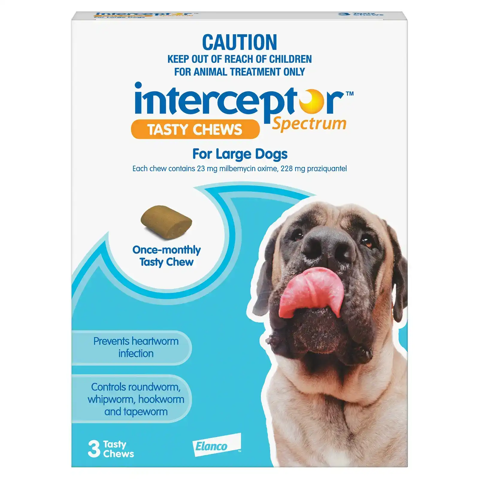 Interceptor Spectrum Tasty Chews For Large Dogs 22 To 45Kg (Blue) 6 Chews