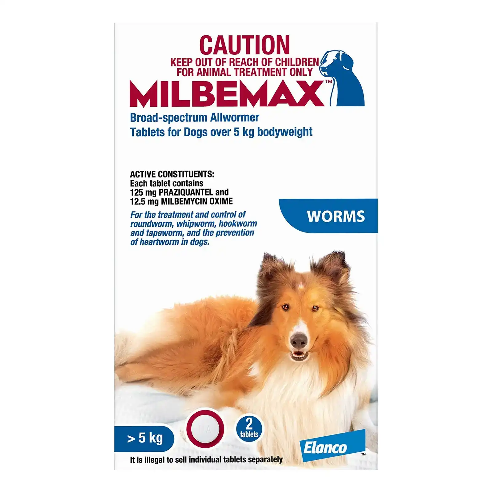 Milbemax Allwormer Tablets For Large Dogs 5 To 25 Kg 4 Tablets