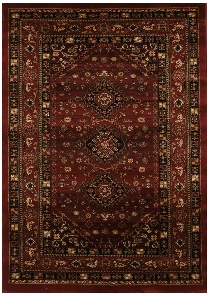 Rug Culture Istanbul Collection Traditional Shiraz Design Burgundy Red Rug