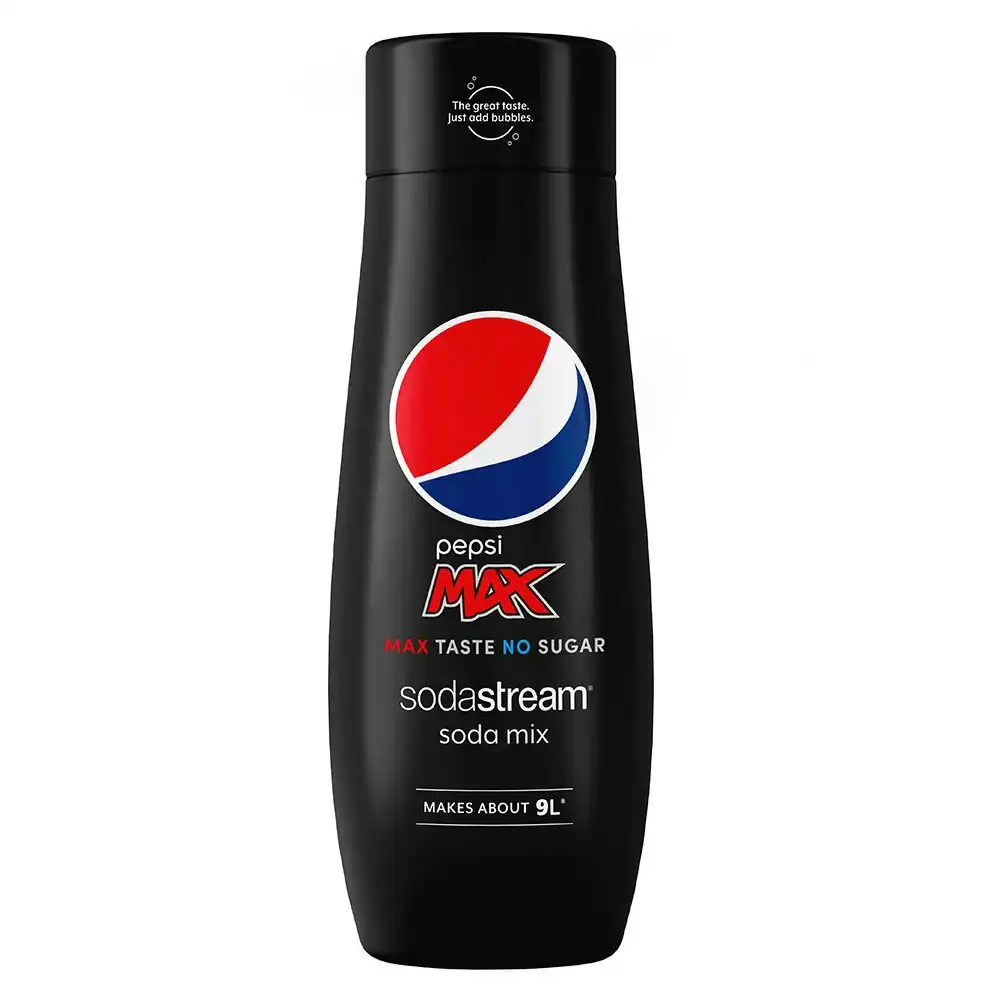 3x SodaStream 440ml Pepsi Max No Sugar Soda/Sparkling Water Syrup/Mix Makes 9L