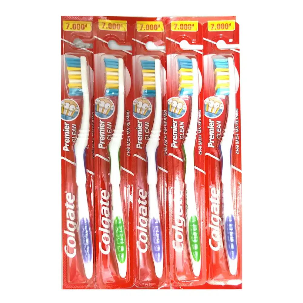 4x 5PK Colgate Premier Clean Standard Adult Toothbrush Dental Oral Teeth Care
