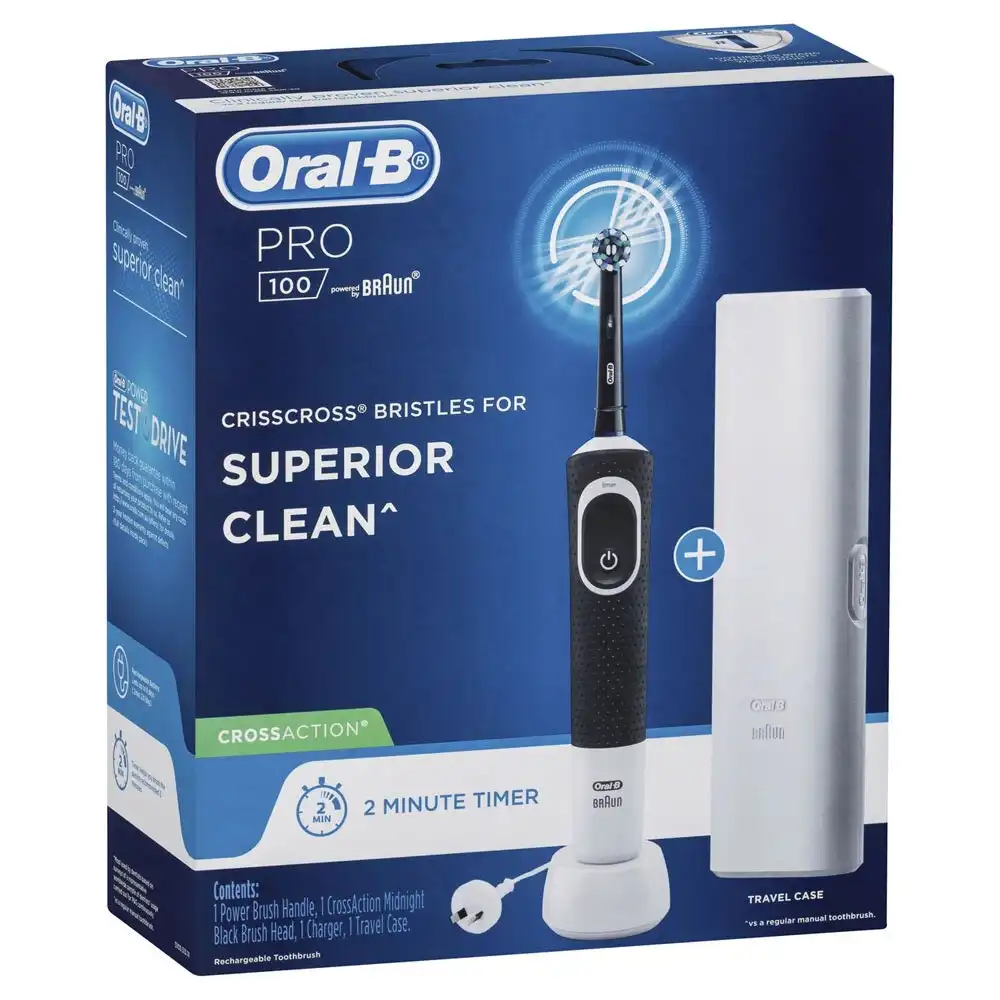 Oral B Electric Rechargeable Toothbrush Pro 100 CrossAction Superior Clean