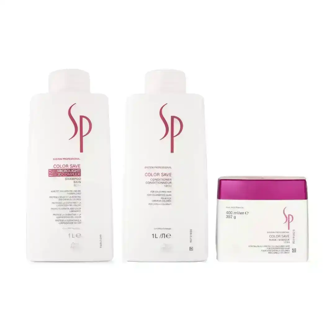 Wella System Professional Color Save Shampoo, Conditioner & Mask Trio