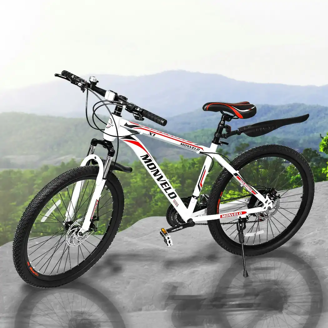 Monvelo 21 Speed  27.5'' Mountain Bicycle Dual Disc Brake Front Suspension White