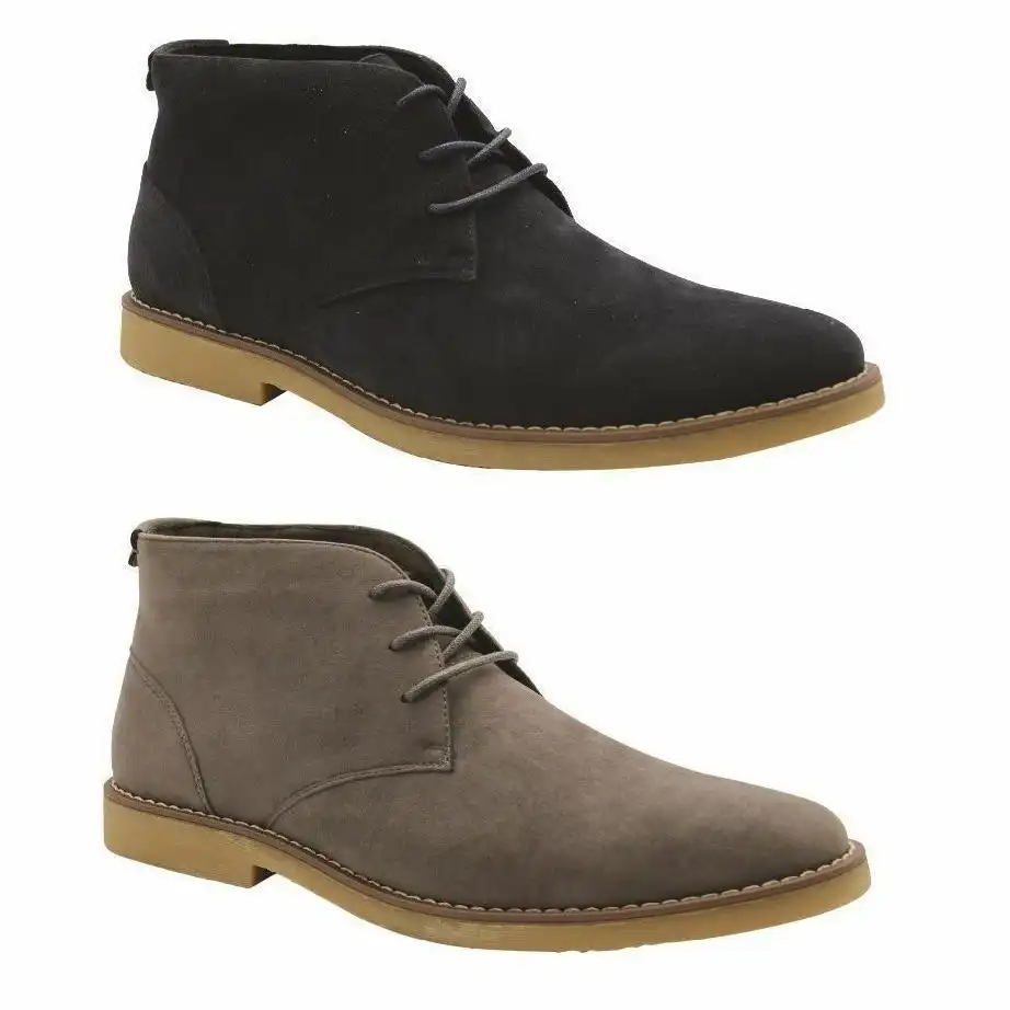 Mens Grosby Miln Navy Dress Work Lace Up Suede Shoes Boots