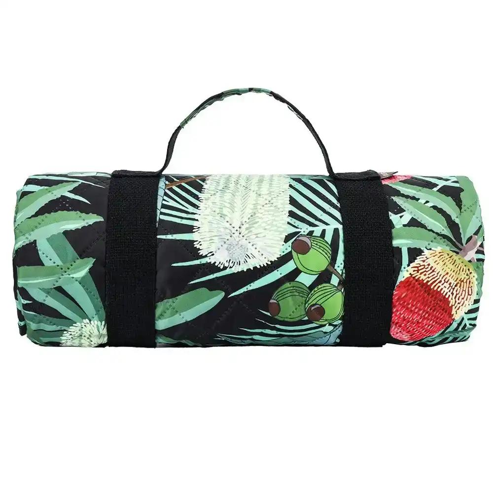 Sachi Reusable Picnic Rug 175x142cm Outdoor Blanket Mat w/ Carry Handle Banksia