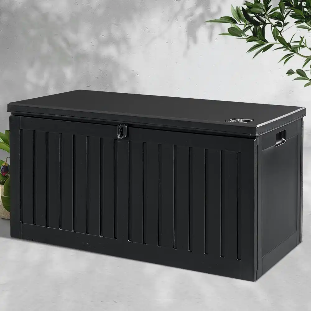 Gardeon 270L Outdoor Storage Box Container Garden Toy Indoor Tool Chest Sheds Black