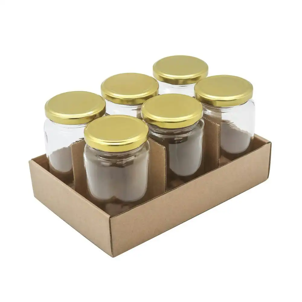 12x Lemon & Lime Verona 360ml/12cm Glass Conserve Jar Container w/Gold Lid Clear