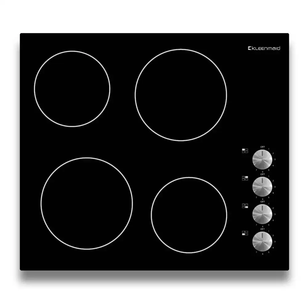 Kleenmaid Ceramic Glass Stovetop/Cooktop Burner Knob Control Kitchen Black 60cm