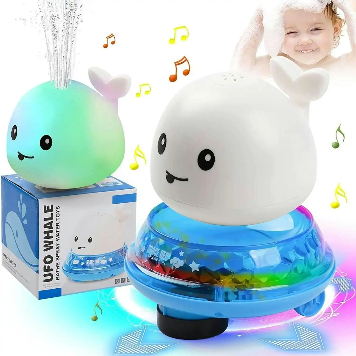 Kidst AquaLand Explorer 2-in-1 Toy Set Automatic Baby LED Waterproof Bath Toys