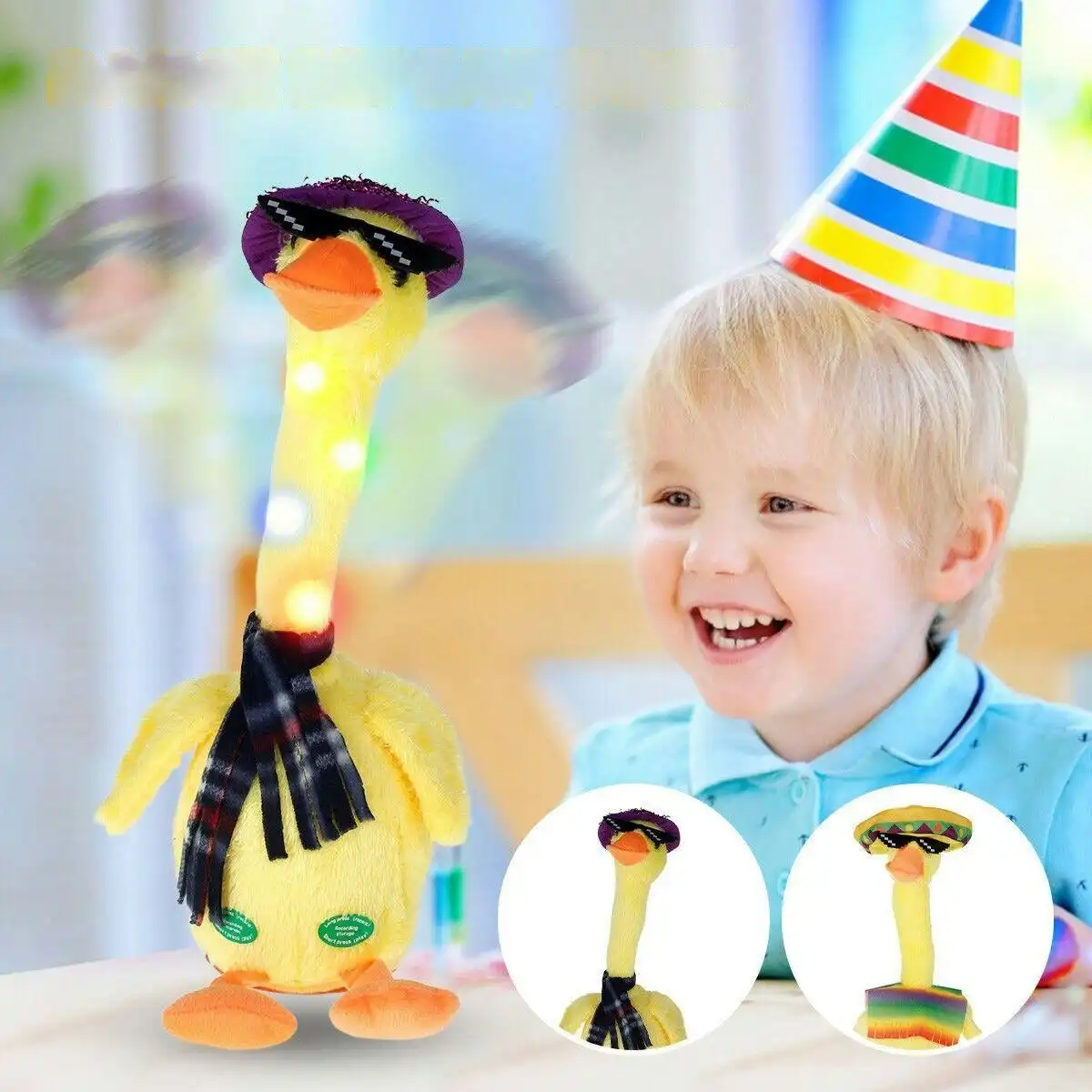 Kidst. Rechargeable Dancing Duck Plush Toy Singing, Talking & Dancing Cactus Toy