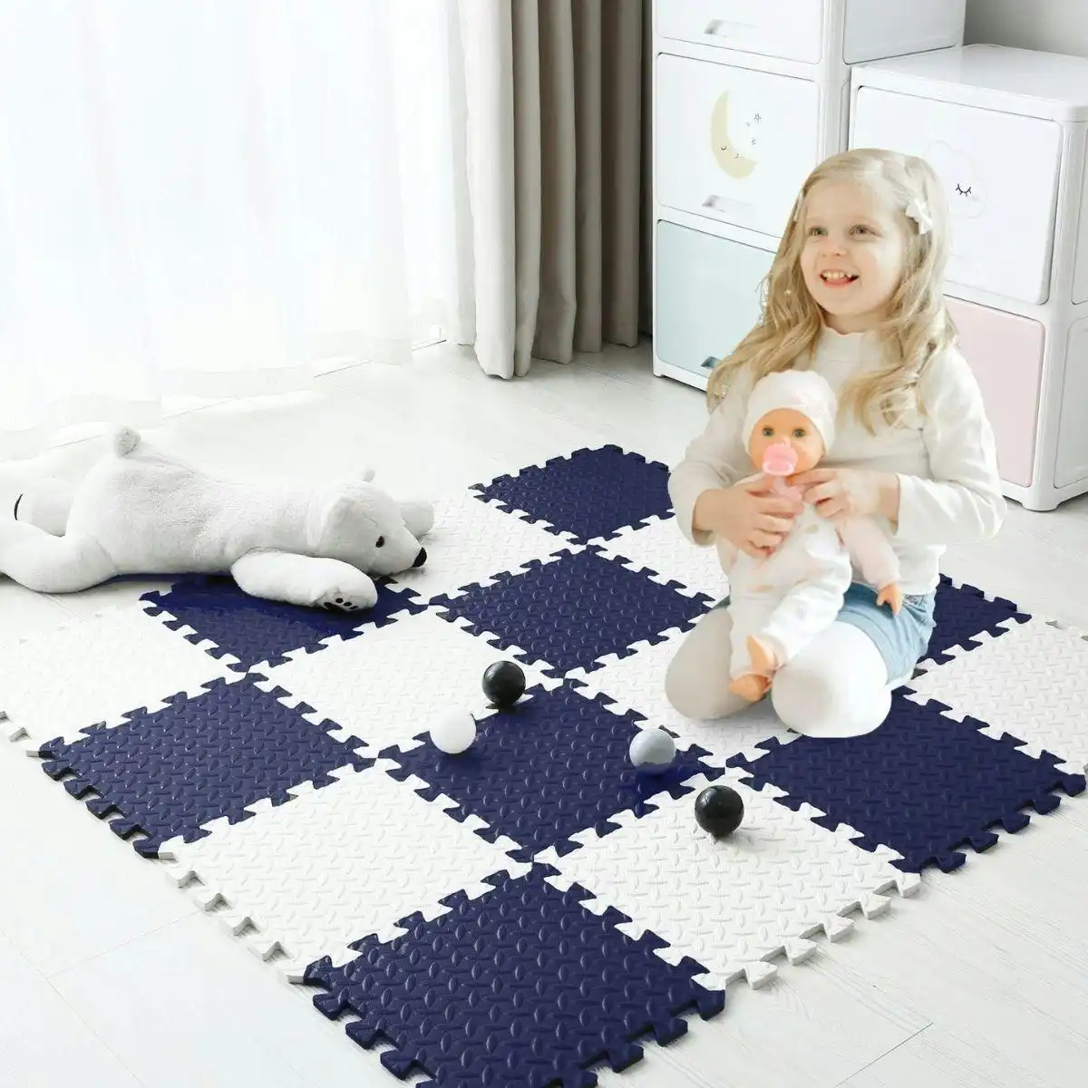 BabiesMart SoftSteps Play Mat Safe, Thick & Non-Slippery For Baby Playpen