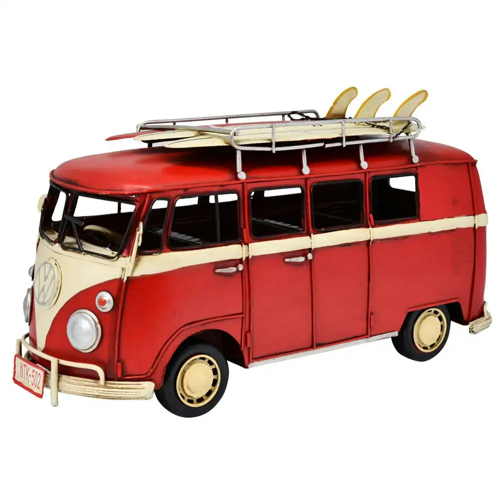 Boyle Volkswagen 32cm Kombi Van Ornament Diecast Vehicle Display Collectible Red