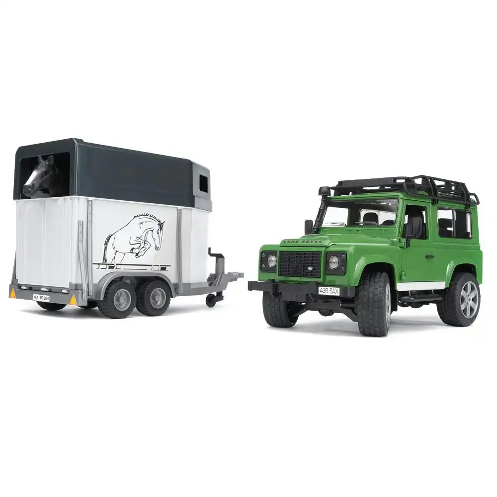 Bruder 61.5cm 1:16 Land Rover Defender Station Wagon Kids Toy w/Horse Trailer