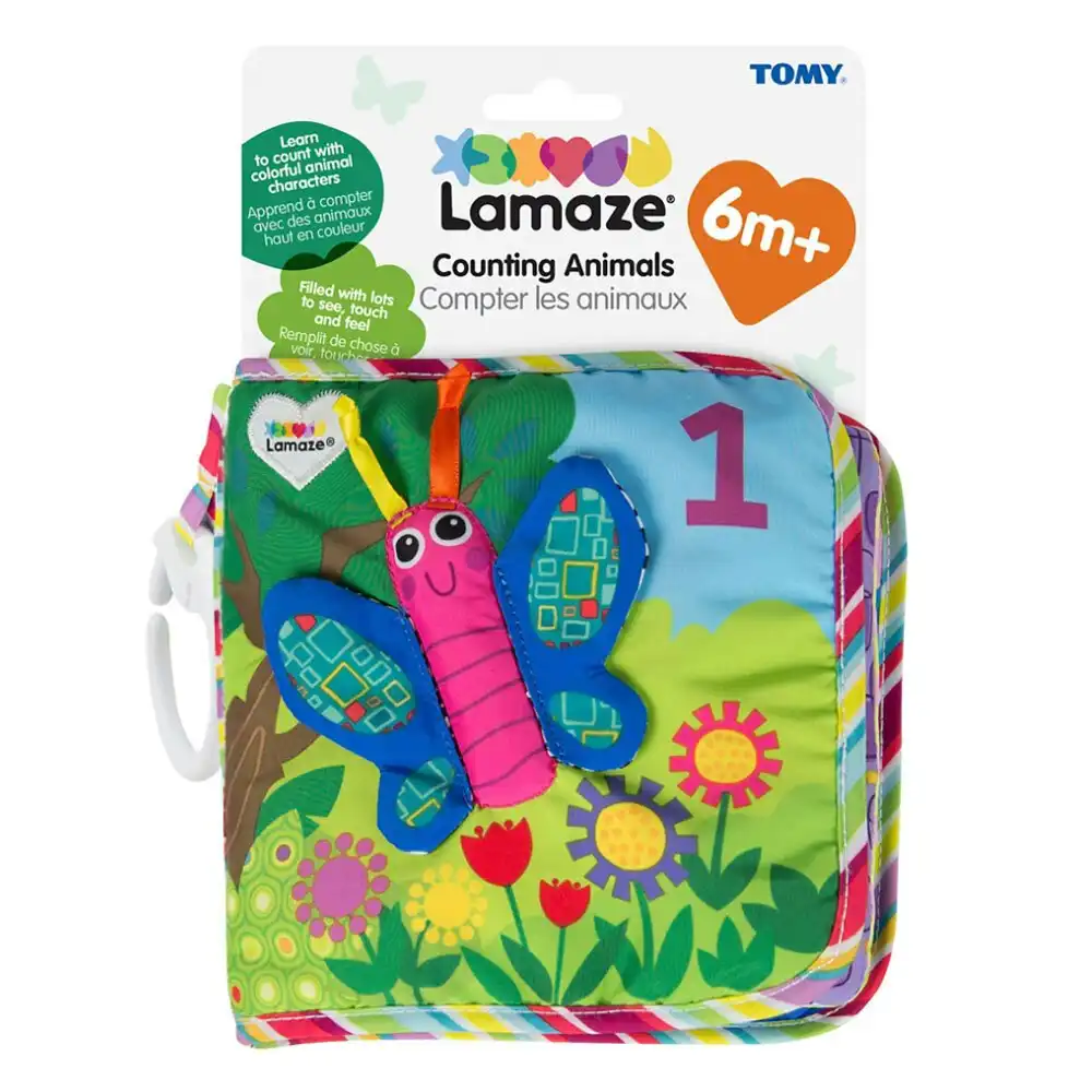 Lamaze Counting Animals Soft Fabric Book Baby Educational Sound Development Toy
