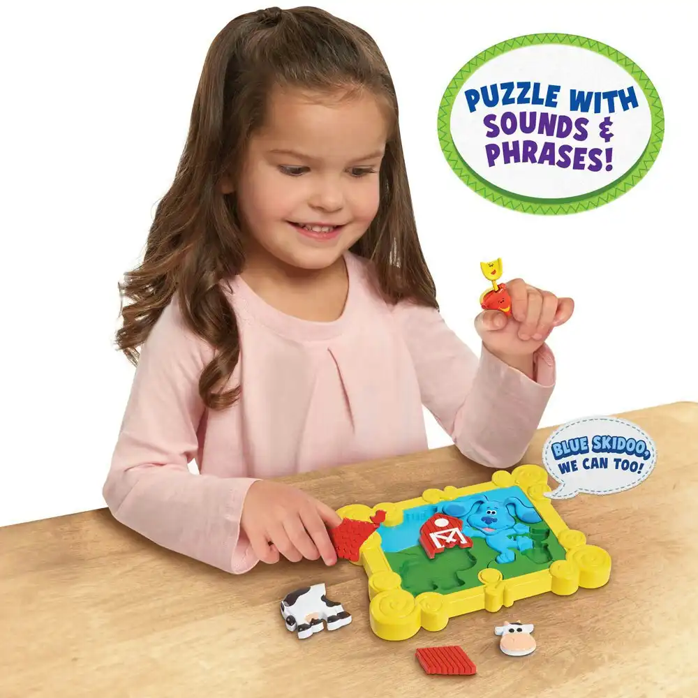 Blue's Clues & You 26cm Talking Build A Blue 3D Puzzle 3y+ Kids Educational Toy