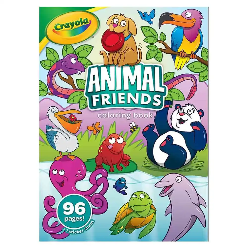 96 Pages Crayola Colouring Book Animal Friends Activity Picture Book Kids 3y+